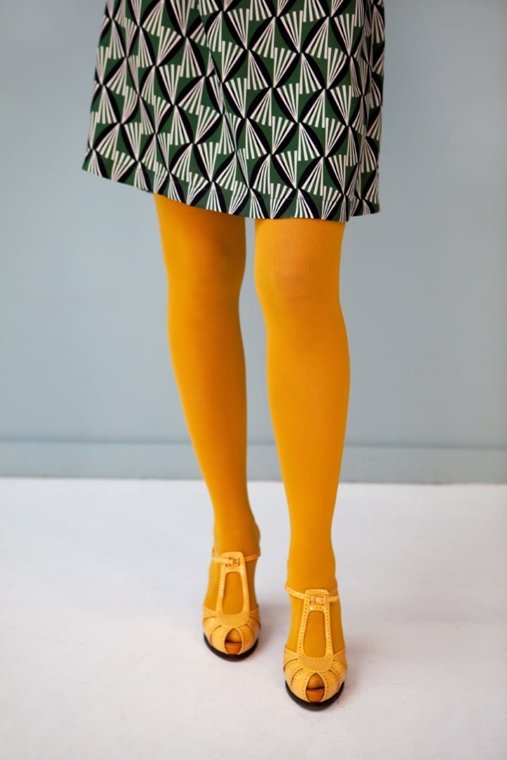 mini jupe collants orange